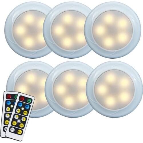 Battery Powered Under Cabinet Light Remote Control Dimming Night LED Lamp Bulb for Home Bedroom Kitchen Wall Corridor Cupboard