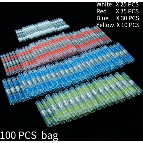 100pcs box waterproof solder ring heat shrinkable intermediate terminal solder sleeve terminal