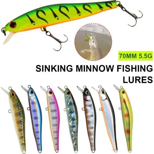 Sinking Fishing Lures Hard Baits Artificial Bait Jerkbait Crankbaits Fishing Tackle Lure Kit with 3D Fish Eye Realistic Design