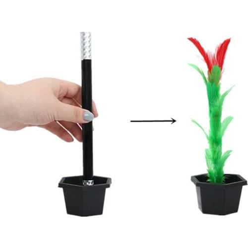 Magic Tricks Stick Change Flower Pot Flower Novel Close Up Magic Easy To Do for Professional Magician Stage Magic Funny Gimmick