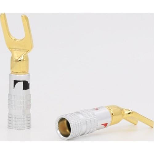 VSY003G High quality Speaker Banana Spade Plug Screw Type Gold Plated