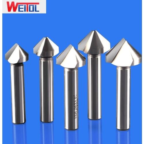 Weitol 1 flute/ 3 flutes chamfer bits 90 degree router bits HSS milling cutter for cutting stainless steel engrave tools