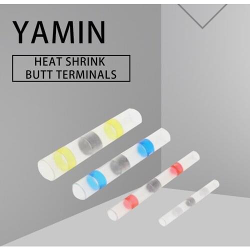 10/20/50PCS Heat Shrink Butt Terminals Waterproof Solder Seal Tinned Copper Electrical Wire Cable Splice Terminal 26-24 AWG