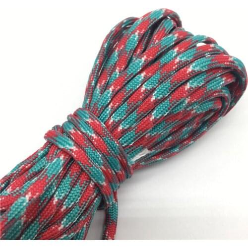 10yds Paracord 550 Parachute Cord Lanyard Rope Mil Spec Type III 7 Strand Climbing Camping Survival Equipment #Light blue+red