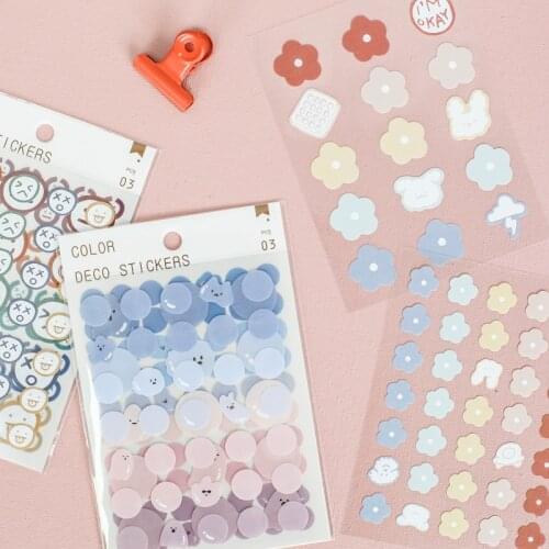 120 Pcs Kawaii Circle Dot Diy Writeable Stickers Morandi Color Multicolor Round Dot Stickers for Diary Planner Gift Box Packing