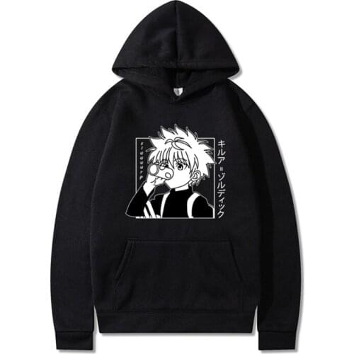 2021 Winter Japanese Anime Funny Killua Eyes Killua HxH Hoodies Japan Style Hunter X Hunter Sweatshirts Streetwear for Women/men