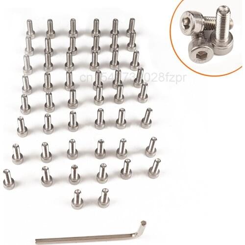 50 Pack + Wrench Stainless Steel Hexagon Socket Head Screw Knurled Cheese Head Bolt