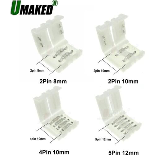 8mm2P/10mm 2P/10mm 4P Solderless Splitter Right Quick no soldering Connector Corner Adapter 12 v 3528/5050 LED RGB Strip
