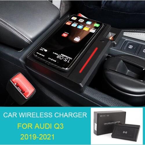 15W Car Wireless Charging Phone Charger For Audi Q3 fast charging plate accessories 2019 2020 2021 for iphone 8x Sumsung Huawei