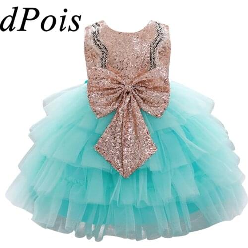 Kids Dresses for Girls Sequins Baby Girl Dresses Tutu Princess Dress Children Wedding Gown Birthday Party Flower Girl Clothes