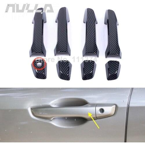 For Honda CR-V CRV 2017 2019 2020 2021 Carbon Look Chrome Car Exterior Door Handle Bowl Decor Cover Sticker Trim Accessories