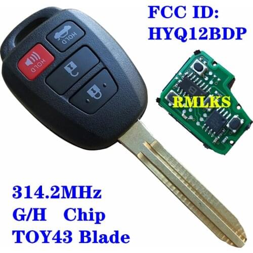 For Toyota RAV4 Tacoma For Scion XB Modified Remote Control Car Key Fob 314MHz H Chip G Chip HYQ12BDP TOY43 Blade