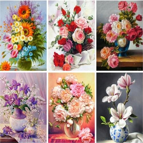 EverShine Diamond Painting Full Square Drill Peony Picture Rhinestones Diamond Painting Flower Bead Embroidery Rose Cross Stitch