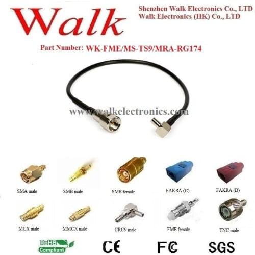FME male TS9 male rg174 cable, TS9 FME cable, TS9 cable adapter, 3g 4g lte antenna cable
