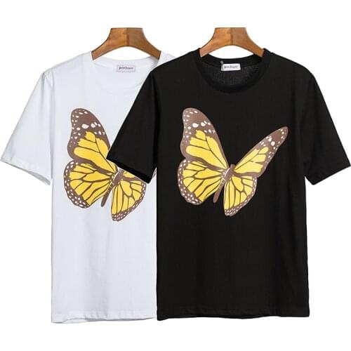 Palm Angels 22SS Letter Logo Loose Casual Round Neck Short Sleeve T-shirt MenWomen Lovers Couple Style T-shirt Boyfriend Gift