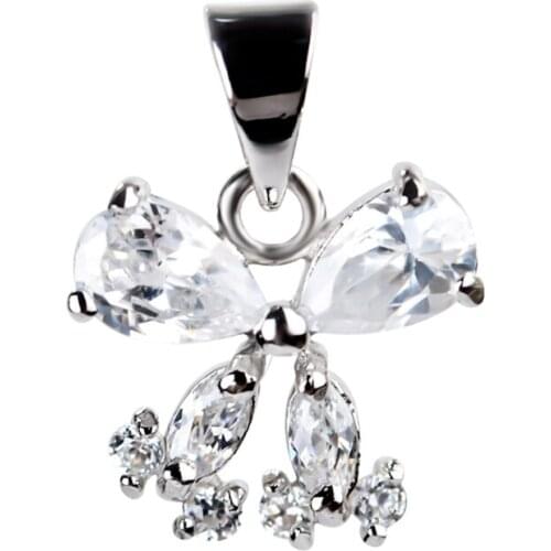 GND0289 High Quality 100% Fine 925 Sterling Pendant Beauty Crystal Butterfly Necklaces Pendants Fashion Jewelry For Women