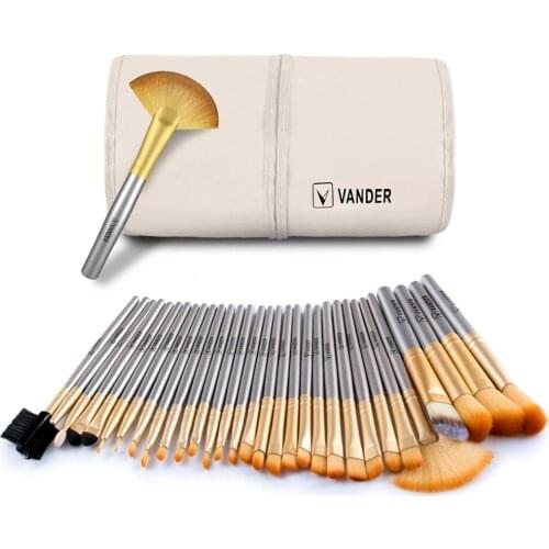Makeup Brushes, VANDER Professional 32 Piece Makeup Brushes Set Essential Cosmetics With Bag
