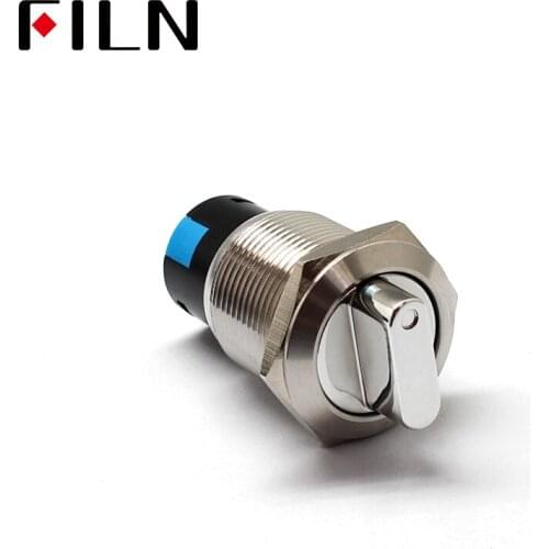 19mm 2 3 Position Switch Push Button Switch DPDT Illuminated Metal selector Rotary Switch with LED Waterproof Stainless Steel