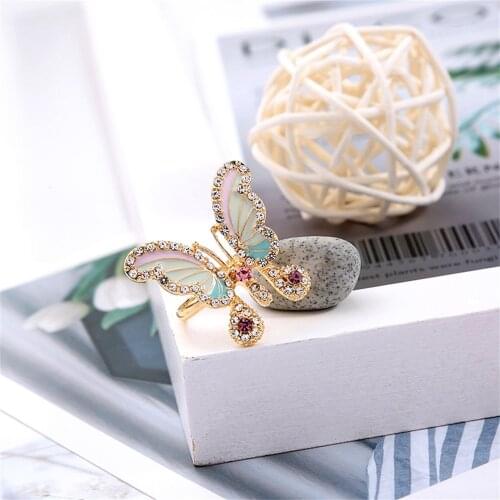 Women Rings Gold Plated Adjustable Open Color Cubic Zirconia Rings Couple Wedding Rings Give Girl Birthday Gift Fashion Jewelry