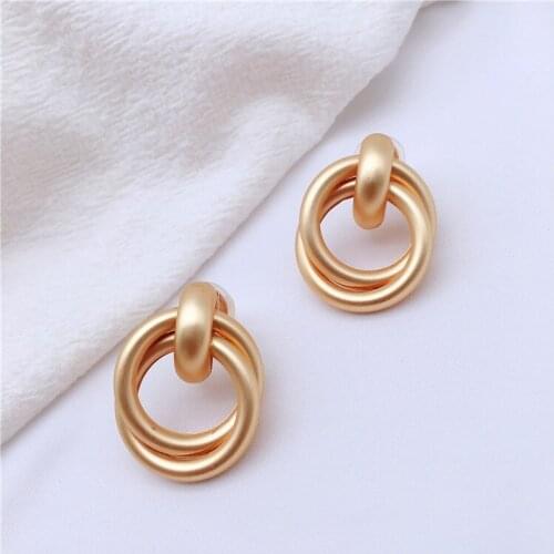 Matte metal ear clip no earpiece simple personality cold wind retro port-flavored earrings women