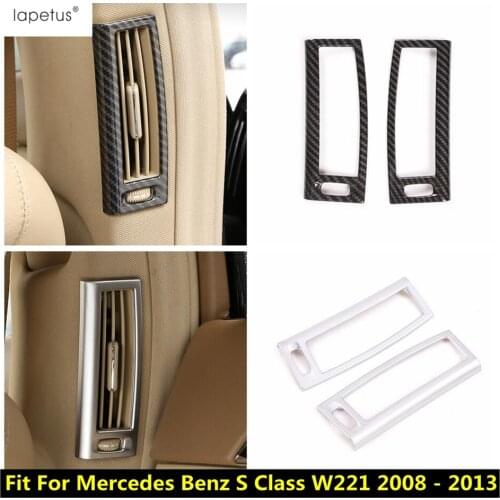 Matte / Carbon Fiber Style Interior B Pillar Air Outlet Frame Cover Trim Accessories For Mercedes Benz S Class W221 2008 - 2013