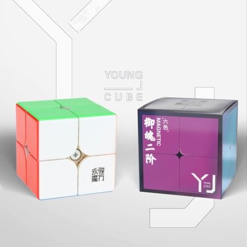 YongJun YuPo 2x2x2 M mini Puzzle New Yuxi 2x2 Magnetic Smooth Speed Cubo Magico Educational Games For Kids Gift Toys Adults