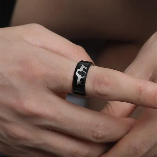MOREDEAR 8mm Titanium Double Dog Ring For Men and Women