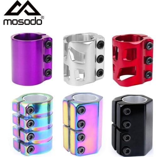 Mosodso SCS 4 Bolts Pro Stunt Scooter Clamp Aluminum Black HIC Kick Scooter Parts Replacement Handlebar Accessories for Scooter