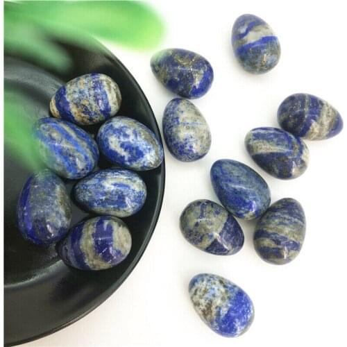 Drop Shipping Natural Lapis Lazuli Quartz Crystal Egg Shaped Massage Healing Stones Specimen Natural Stones And Crystals