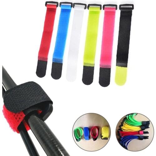 5PCs/lot Fishing Rod Tie Holder Strap Reusable Fishing Tackle Box Accessories Suspenders Fastener Hook Loop Cable Cord Tie Belt