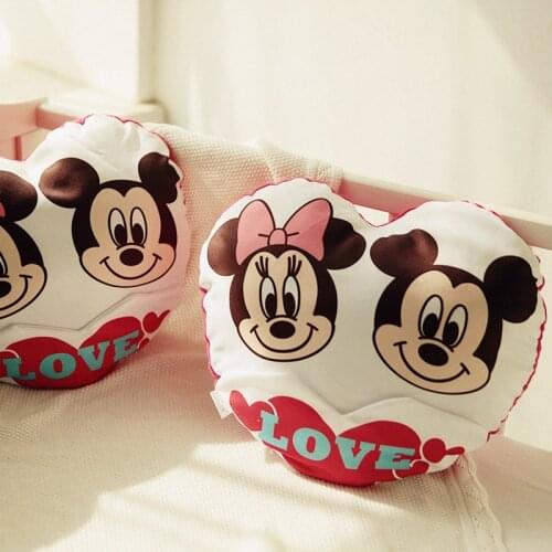 30*40 cm Adorable Soft Mickey & Minnie Love Heart Plush Toy Pillow Cartoon Minnie Cushion