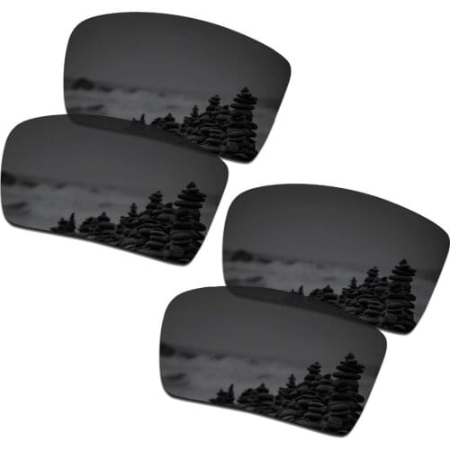 SmartVLT 2 Pairs Polarized Sunglasses Replacement Lenses for Oakley Eyepatch 2 Stealth Black and Stealth Black