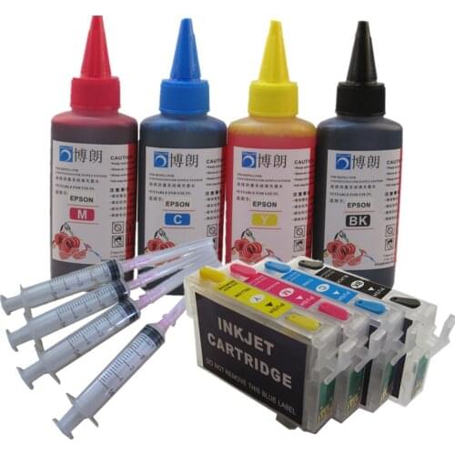 T0711 711 refillable ink cartridge for epson Stylus D78 D92 D120 DX4000 DX4050 DX4400 DX4450 DX5000 DX5050 +4color 400ML DYE ink