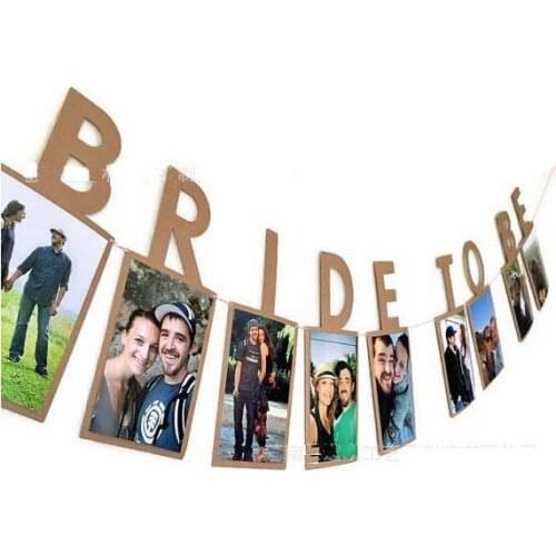 Bride to Be Hen Decoration Pull Flag Retro Wedding Photo Pull Flower Photo Frame Decoration Background Photo Props HW39