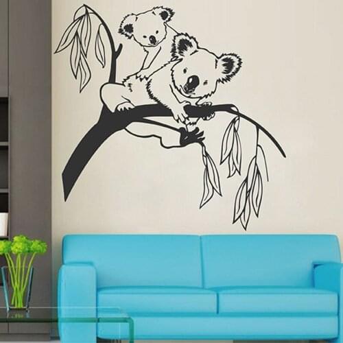 Animal branch koala cub family vinyl wall decal sticker home decor diy art mural wallpaper