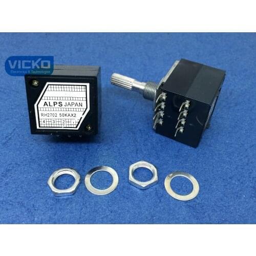[VICKO]5pcs/Lot! Japan Alps 27-Type RH2702 50KAX2 50K 50KA A50K 8PIN with Loudness Potentiometer (Switch)