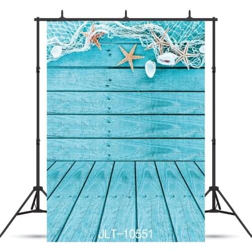 Vintage Blue Board Starfish Vinyl Photographic Background For Wedding Portrait Children Baby Shower New Born Backdrop Photocall