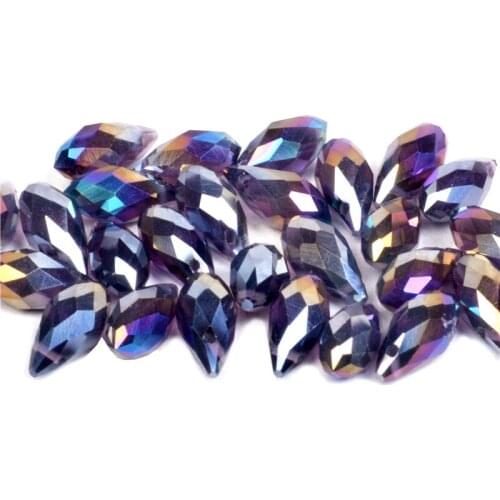 Top quality Horizontal holeTeardrop glass beads Briolette Pendant Waterdrop AB color crystal beads for jewelry making DIY