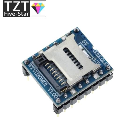 TZT WTV020 WTV020-SD WTV020SD-20SS Mini SD Card MP3 Sound Module voice module For PIC Arduino 2560 UNO R3 WTV020-SD-16P
