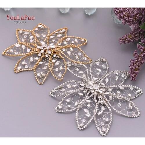 YouLaPan Silver Golden Big Flower Headband Crystal Women Hair Jewelry Tiara Headpieces Wedding Party Hair Accessories HP248