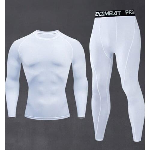 Winter Thermal Underwear Mens Yoga Sets Gym Fitness Tights Compression Elasticity Quick Dry Long Sleeves Training Clothes