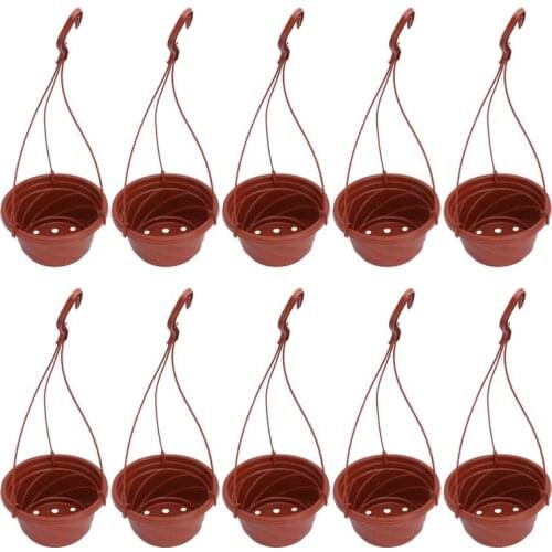 10 Sets Hanging Type Flowerpot Decors Plastic Hanging Plant Pot Adornments Garden Supplies