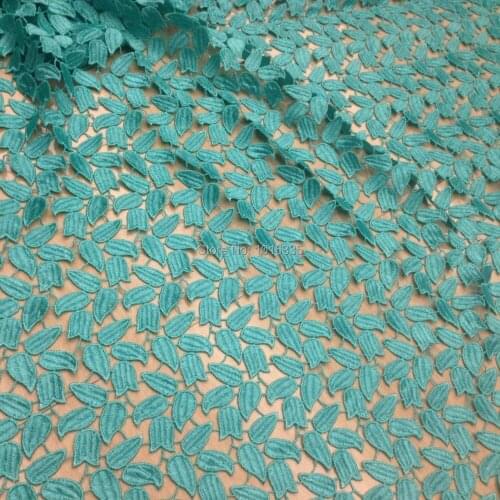 125cm Width AQUA BLUE african chemical lace water soluble cord guipure lace fabric DHL Shipping