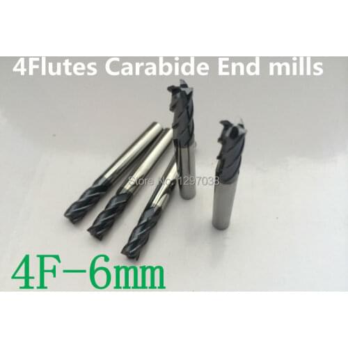 5pcs 4Flutes 6MM micro grain Solid carbide end mills , Milling Cutter, CNC Lathe Tool router bits hrc45-50