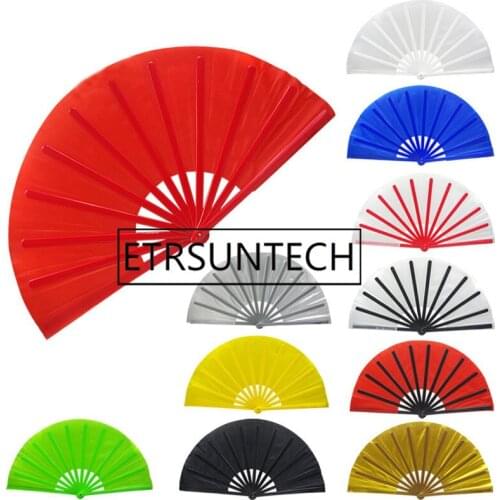 50pcs 33cm Magic Fan Multi Colors Stage Performance Props Folding Fan Classic Magic Fun Accessories