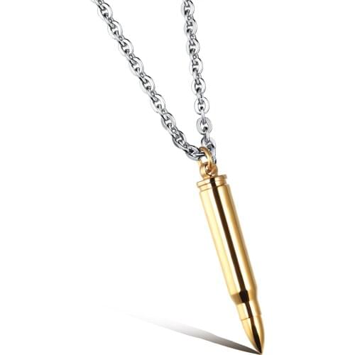 50CM Jewelry 2021 Trend Stainless Steel Color Bullet Shape Fashion MenS Necklace Personalized Three Dimensional Neck Chain