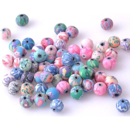 8mm 100pcs Mixed Assorted Colors ball Clay Loose beads For jewelry making YKL0041-8mm