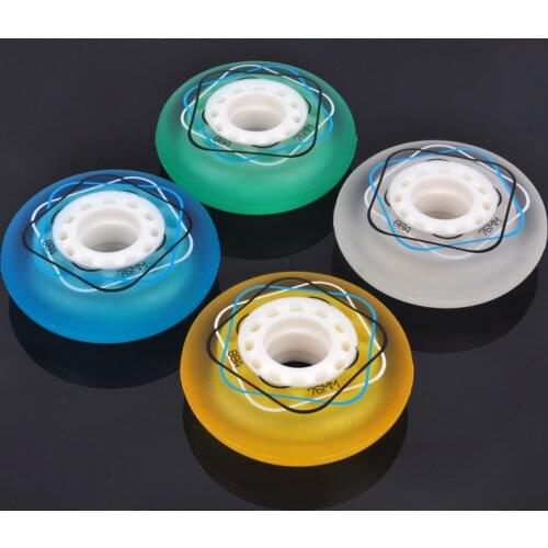 8 Pieces 88a Roller Fun Slide Crystal 88A Skating wheels, Half Transparent FSK Slalom Braking Inline Roller Skates Wheel