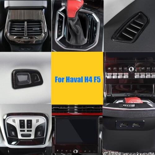 For Haval H4 F5 2018 2019 2020 Car Styling Accessories Interior Drawing Black Stainless steel Decoration Cover Trim