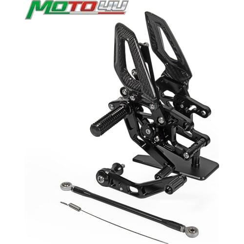 Aluminum CNC Rear Set Rearset Carbon fiber wing Motorcycle Accessories For Honda CBR1000RR CBR 1000 CBR1000 2017 2018 2019